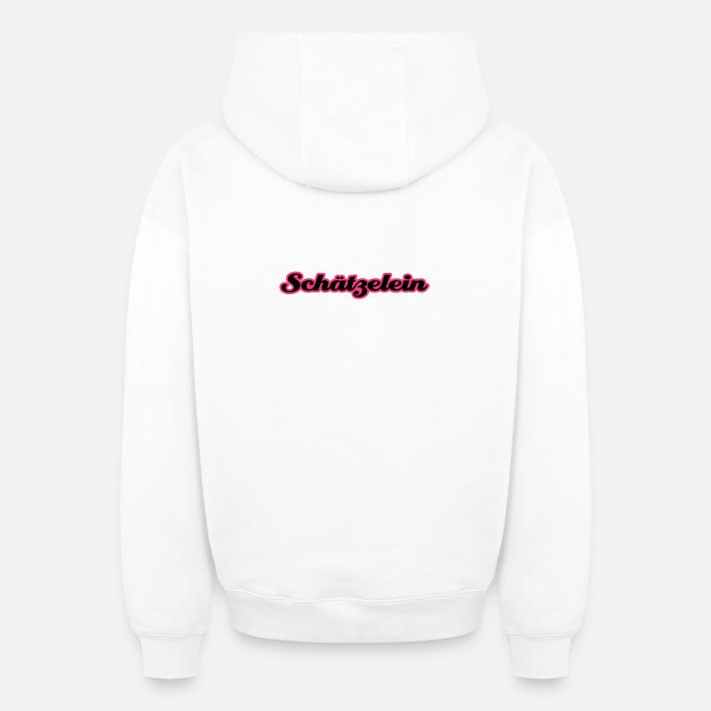 Schätzelein - Oversized Heavyweight Unisex Zip Hoodie - Weiß