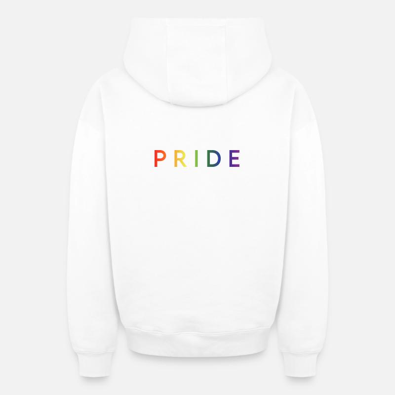 PRIDE - Sweat à capuche unisexe zippé oversize épais SPREAD - blanc