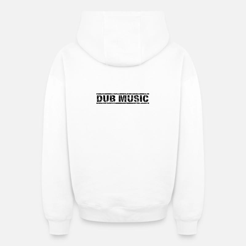 Musique dub - Sweat à capuche unisexe zippé oversize épais SPREAD - blanc