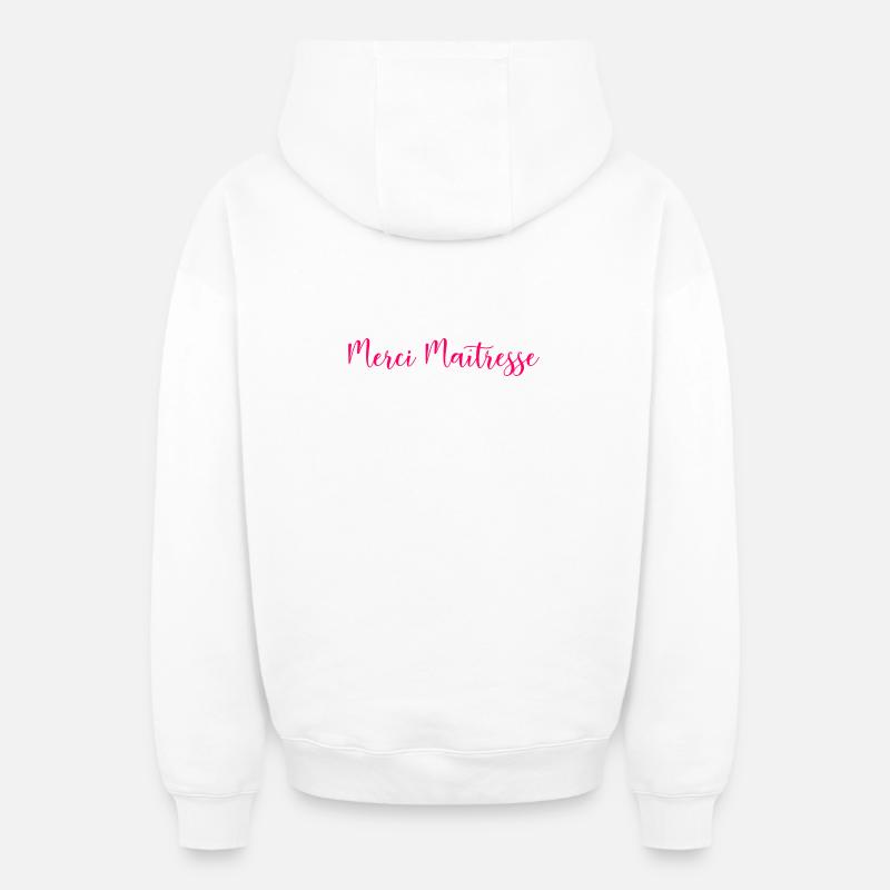 MAÎTRESSE. MERCI. MERCI MAÎTRESSE. MAITRESSE - Sweat à capuche unisexe zippé oversize épais SPREAD - blanc