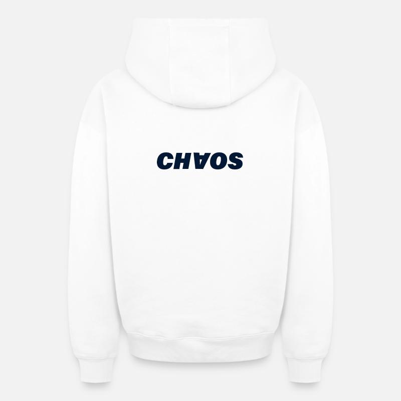 CHAOS - Sweat à capuche unisexe zippé oversize épais SPREAD - blanc