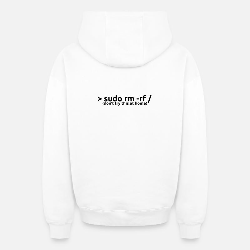 sudo rm rf - Oversized Heavyweight Unisex Zip Hoodie - Weiß