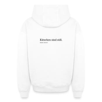 Les chatons sont mignons - Sweat à capuche unisexe zippé oversize épais SPREAD - blanc - Dos - AI Model Male 178 light (178cm)