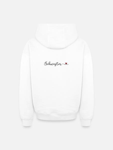 Schwesterherz - Oversized Heavyweight Unisex Zip Hoodie - Weiß
