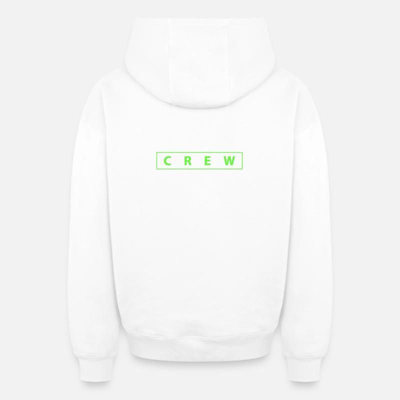 Équipage - Sweat à capuche unisexe zippé oversize épais SPREAD - blanc