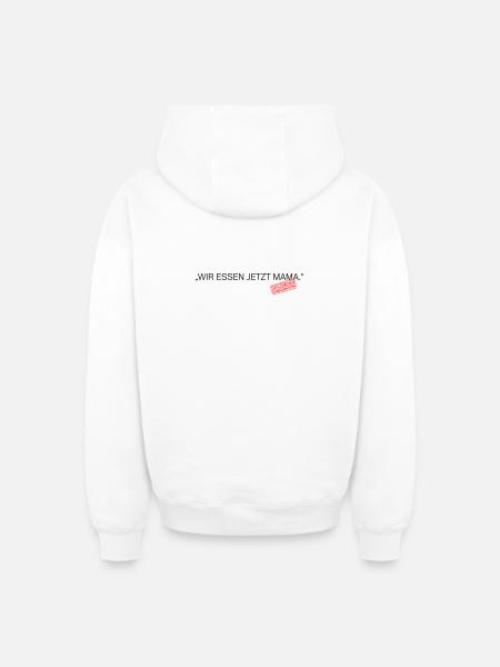 Satzzeichen Retten Leben Spruch - Oversized Heavyweight Unisex Zip Hoodie - Weiß