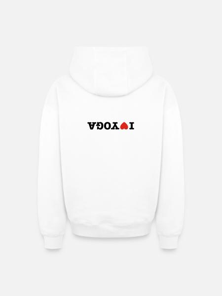 I love yoga - Oversized Heavyweight Unisex Zip Hoodie - white