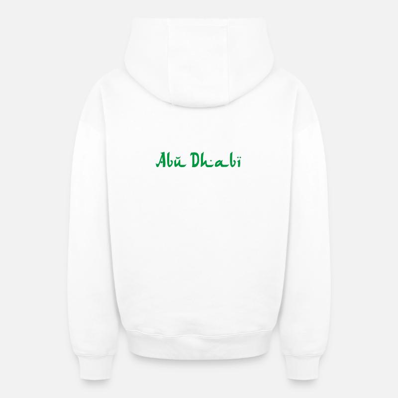 ABU DHABI - Sweat à capuche unisexe zippé oversize épais SPREAD - blanc