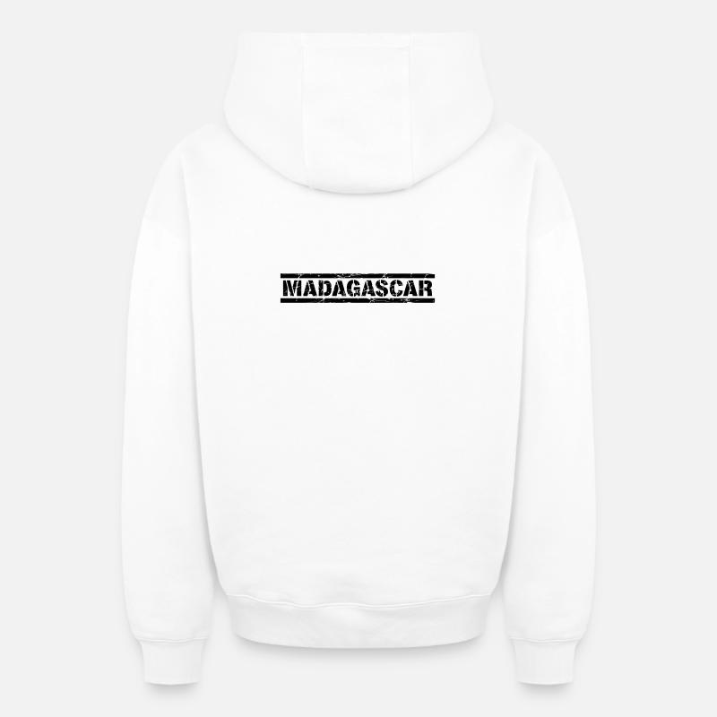 Madagascar - Sweat à capuche unisexe zippé oversize épais SPREAD - blanc