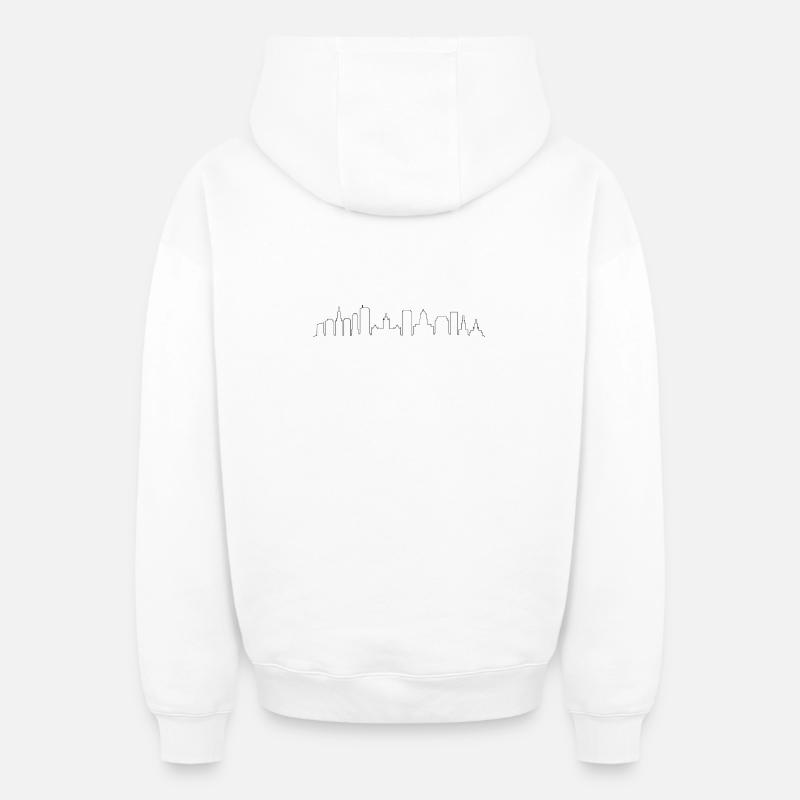 Silhouette de Buffalo - Sweat à capuche unisexe zippé oversize épais SPREAD - blanc