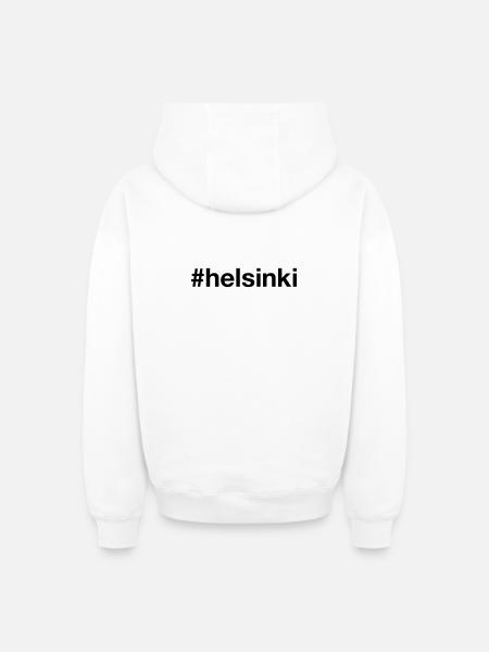 HELSINKI Finland Finnland Hashtag - Oversized Heavyweight Unisex Zip Hoodie - white