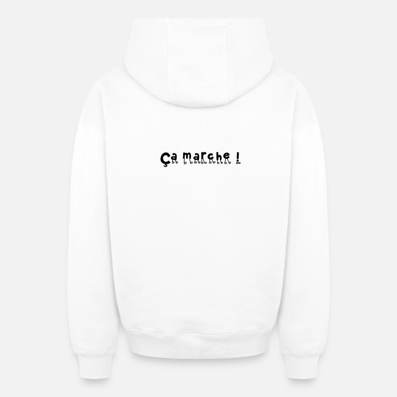 Ça marche ! - Sweat à capuche unisexe zippé oversize épais SPREAD - blanc