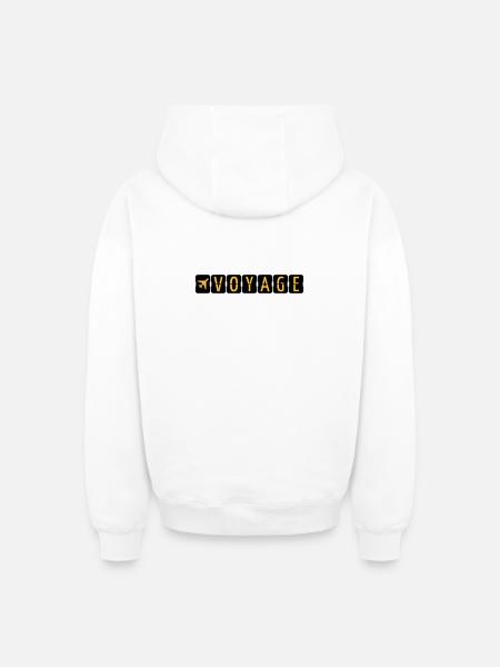 Voyage - Sweat à capuche unisexe zippé oversize épais SPREAD - blanc