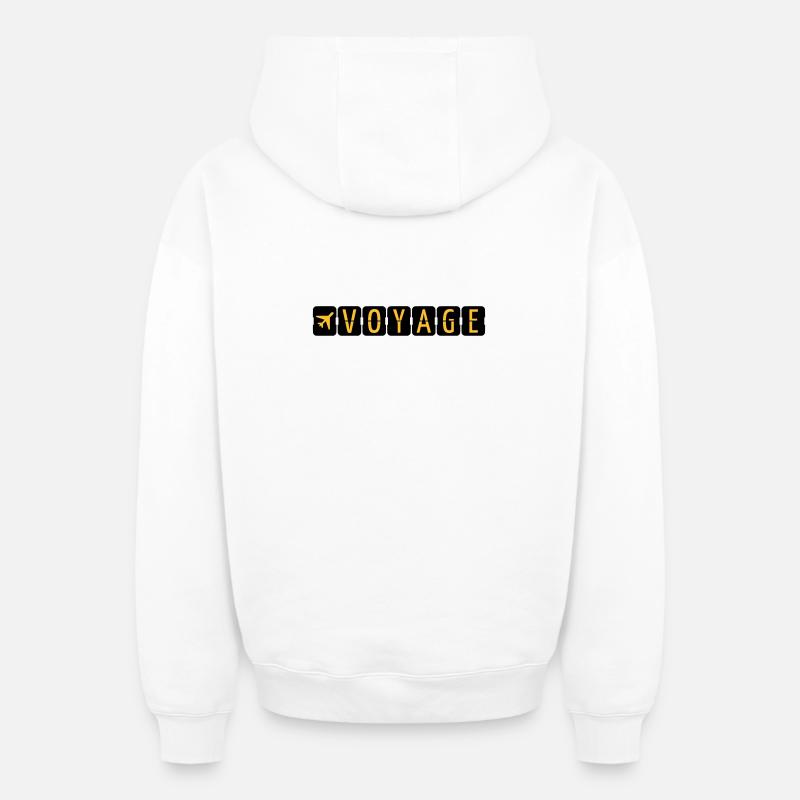 Voyage - Sweat à capuche unisexe zippé oversize épais SPREAD - blanc