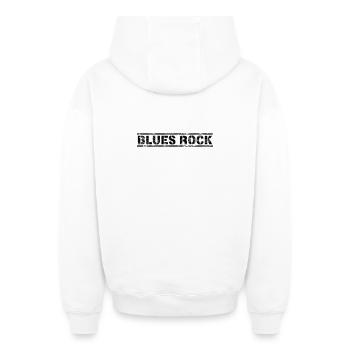 Blues Rock - Sweat à capuche unisexe zippé oversize épais SPREAD - blanc - Dos - AI Model Male 178 light (178cm)