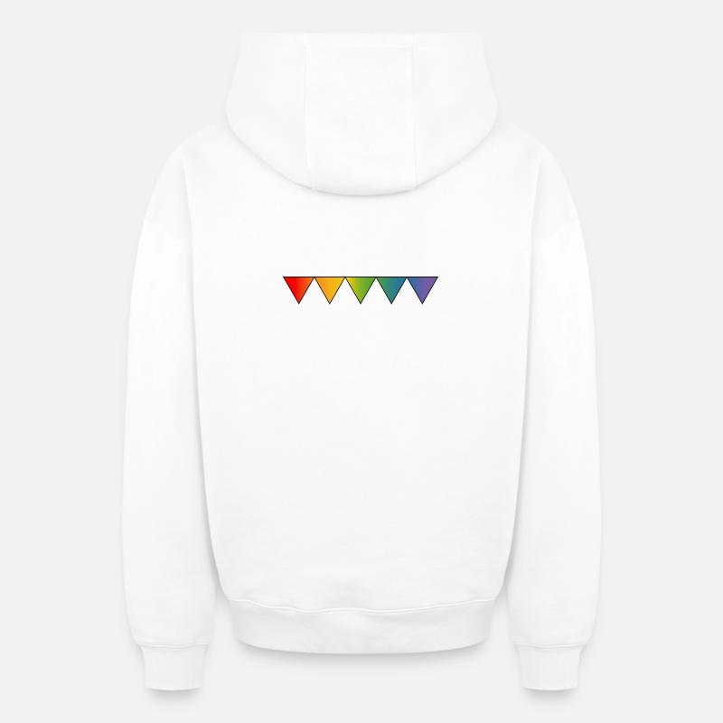 Regenbogen queer triangles - Oversized Heavyweight Unisex Zip Hoodie - Weiß