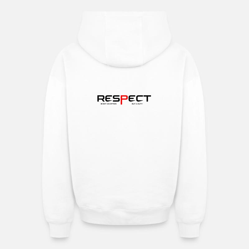 Respect - Sweat à capuche unisexe zippé oversize épais SPREAD - blanc