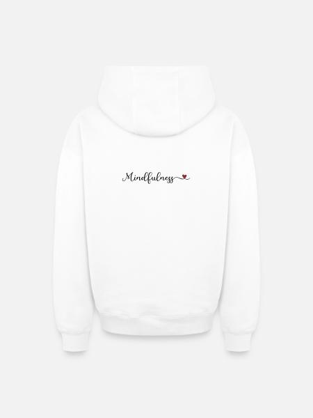 Achtsamkeit süßes Logo mit Herz - Oversized Heavyweight Unisex Zip Hoodie - Weiß