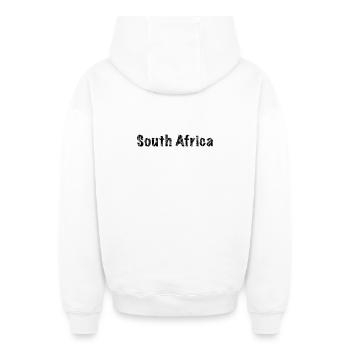 South Africa - Oversized Heavyweight Unisex Zip Hoodie - Weiß - Hinten - AI Model Male 178 light (178cm)
