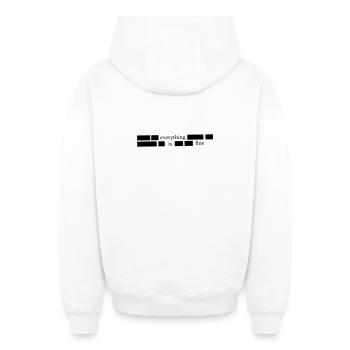 Everything is fine - Oversized Heavyweight Unisex Zip Hoodie - Weiß - Hinten - AI Model Male 178 light (178cm)