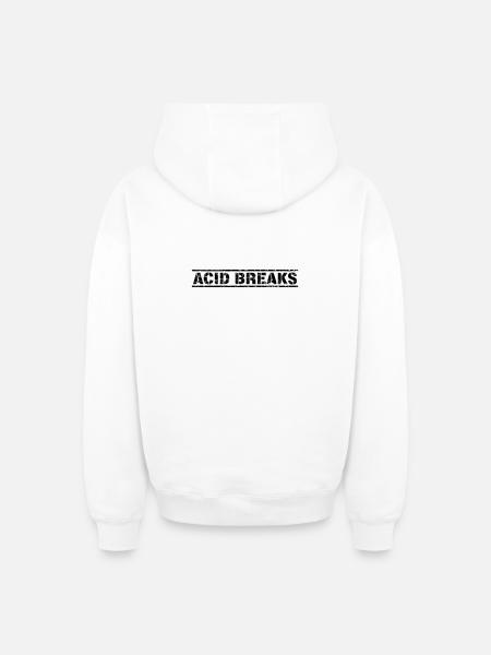 Acid Breaks - Oversized Heavyweight Unisex Zip Hoodie - white