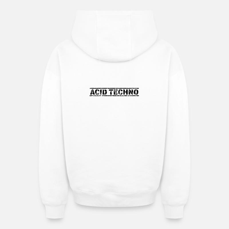 Techno acide - Sweat à capuche unisexe zippé oversize épais SPREAD - blanc