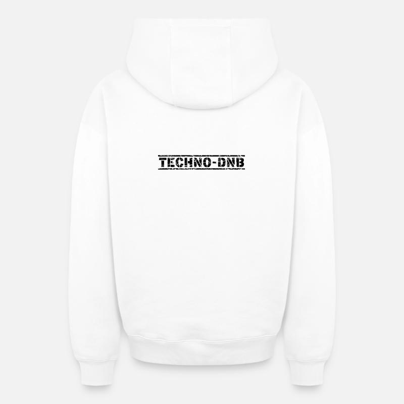 Techno DNB - Oversized Heavyweight Unisex Zip Hoodie - Weiß