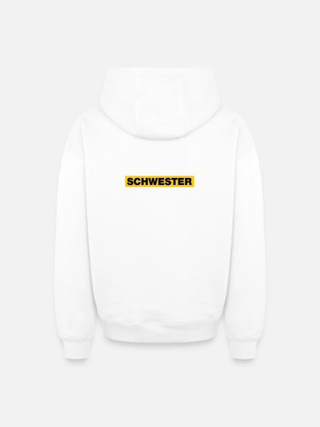Schwester - Oversized Heavyweight Unisex Zip Hoodie - Weiß