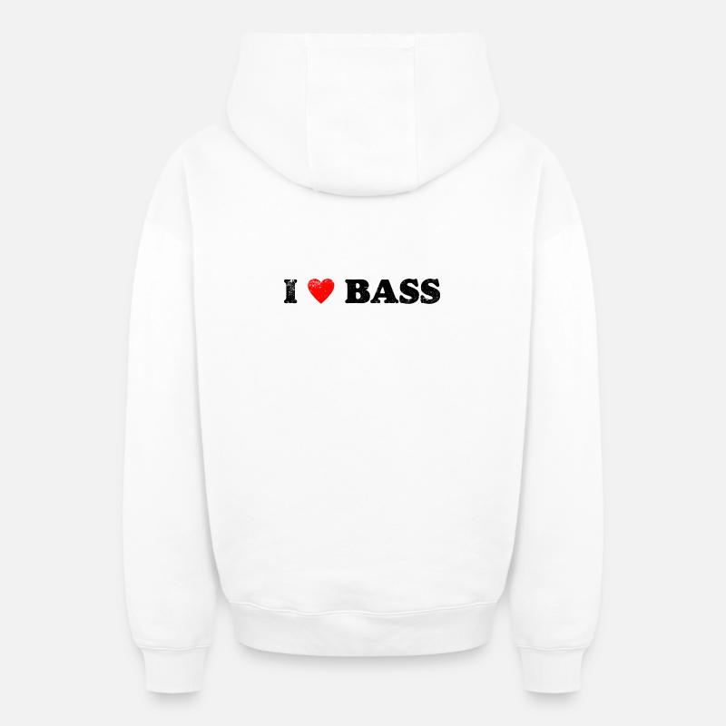 J’aime la basse - Sweat à capuche unisexe zippé oversize épais SPREAD - blanc