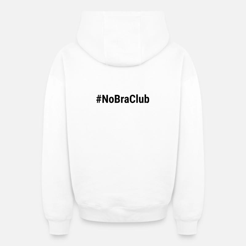 NoBraClub Noir - Sweat à capuche unisexe zippé oversize épais SPREAD - blanc