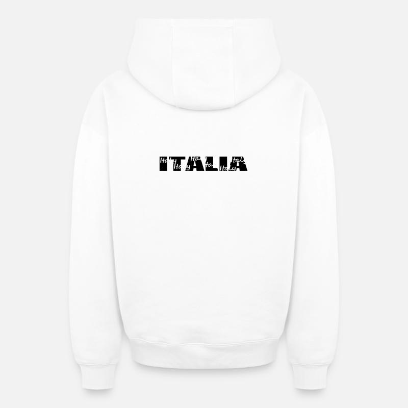 Italia - Sweat à capuche unisexe zippé oversize épais SPREAD - blanc