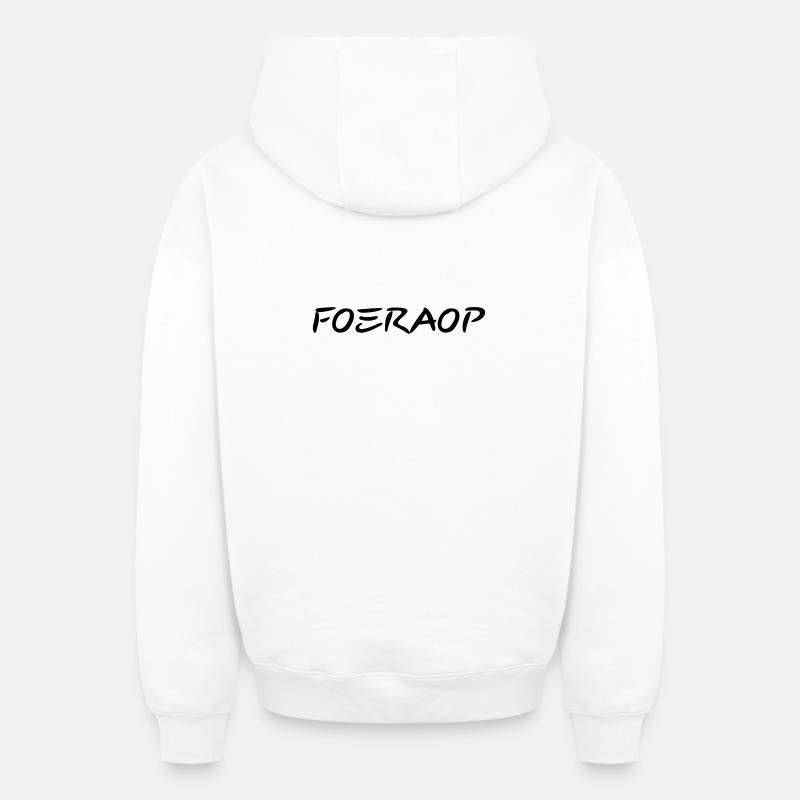 Foeraop - Antwerp dialect - Oversized Heavyweight Unisex Zip Hoodie - white