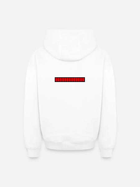 Rectangle loading bar Black Red (100%) - Oversized Heavyweight Unisex Zip Hoodie - white