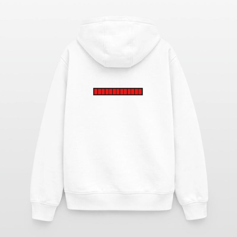 Rectangle loading bar Black Red (100%) Oversized Heavyweight Unisex Zip Hoodie