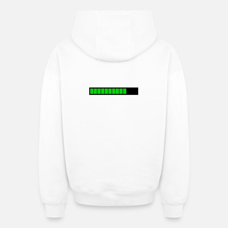Rectangle loading bar Black Green (75%) - Oversized Heavyweight Unisex Zip Hoodie - white
