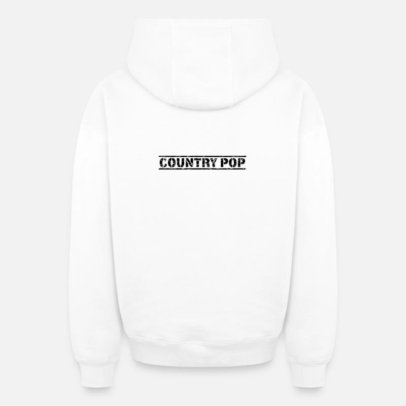 Country Pop - Sweat à capuche unisexe zippé oversize épais SPREAD - blanc