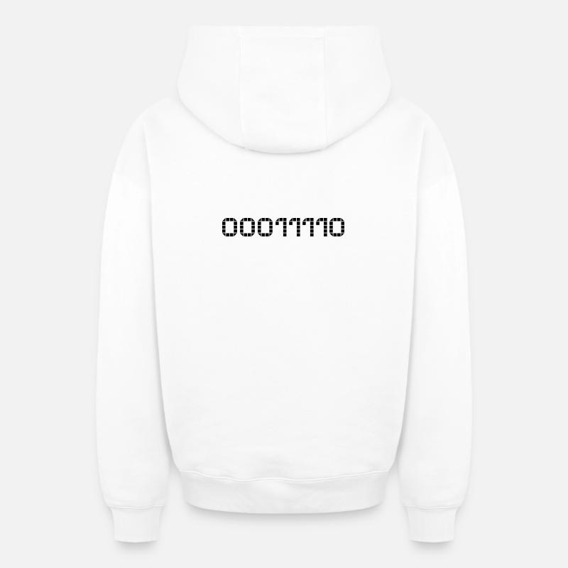 Binary notation - 30 - Oversized Heavyweight Unisex Zip Hoodie - white