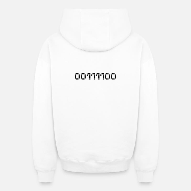 Notation binaire - 60 - Sweat à capuche unisexe zippé oversize épais SPREAD - blanc