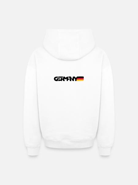 Germany - Oversized Heavyweight Unisex Zip Hoodie - Weiß
