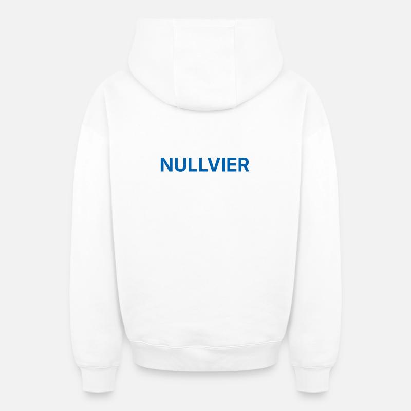 Nullvier bleu - Sweat à capuche unisexe zippé oversize épais SPREAD - blanc
