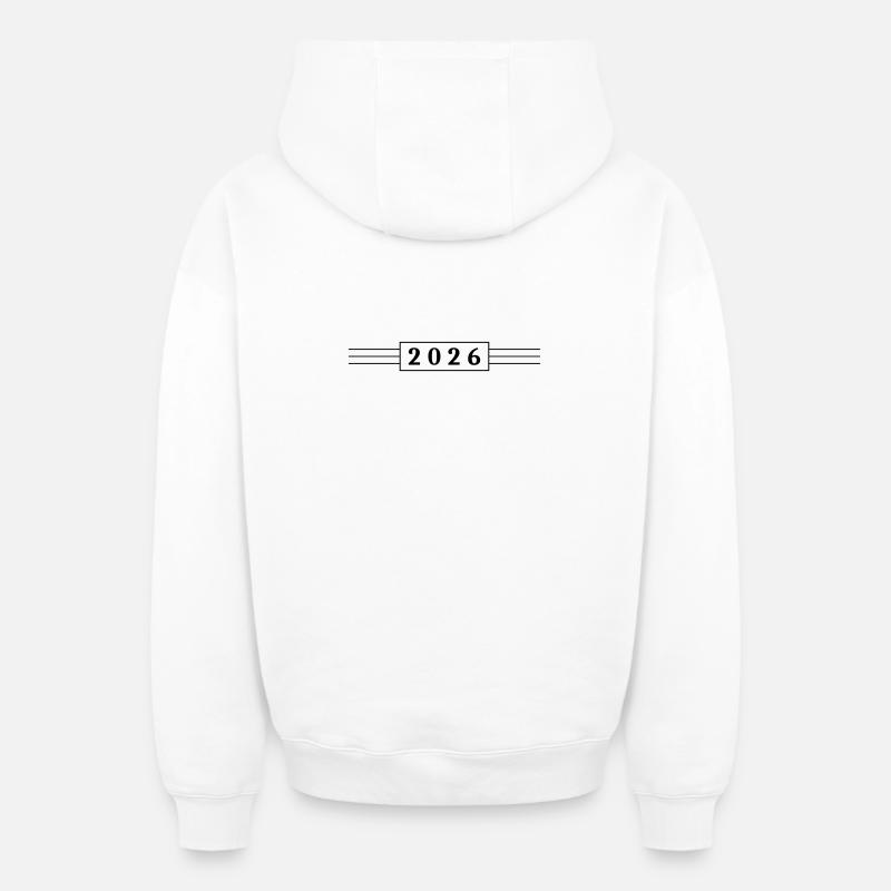 Année 2026 - Sweat à capuche unisexe zippé oversize épais SPREAD - blanc