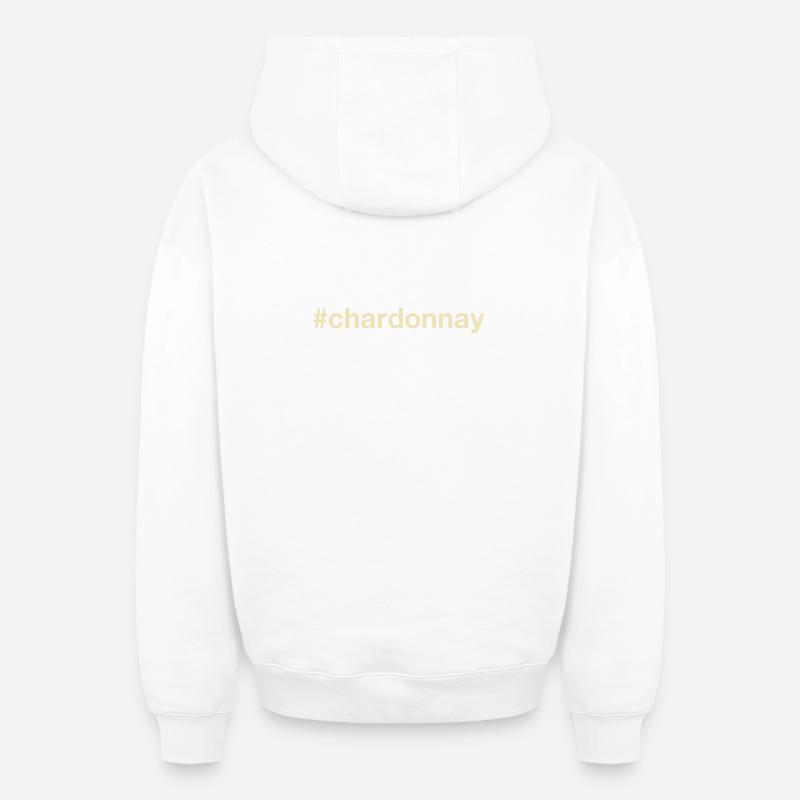CHARDONNAY - Vin Blanc - Vin - Sommelier - Sweat à capuche unisexe zippé oversize épais SPREAD - blanc