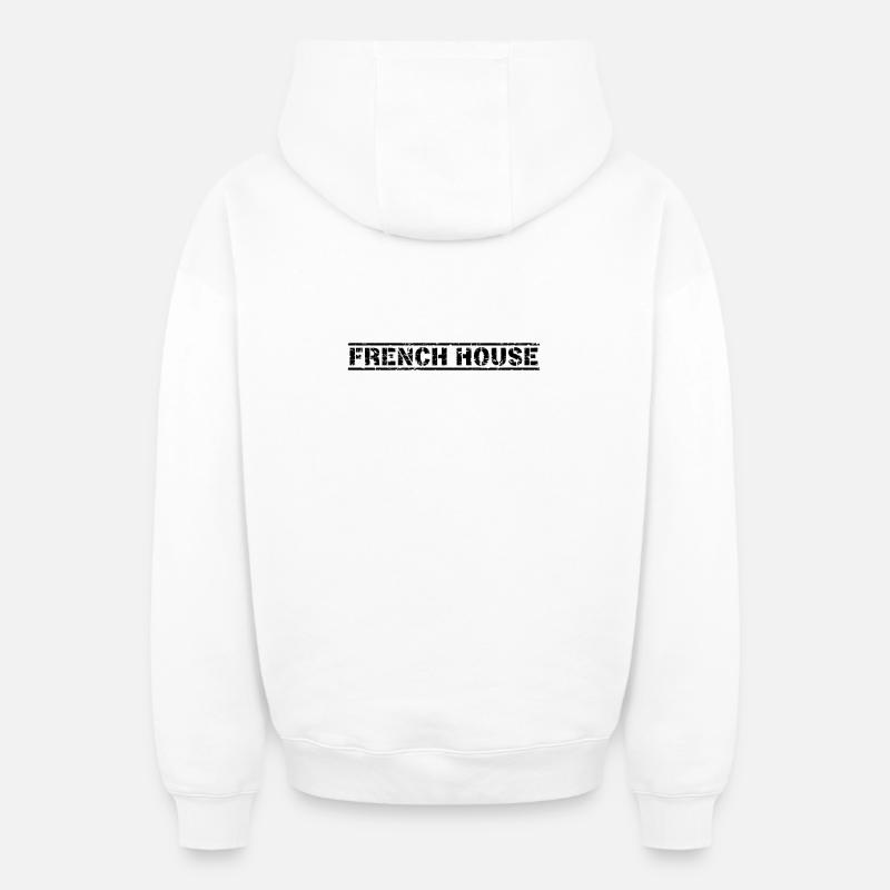 Maison française - Sweat à capuche unisexe zippé oversize épais SPREAD - blanc