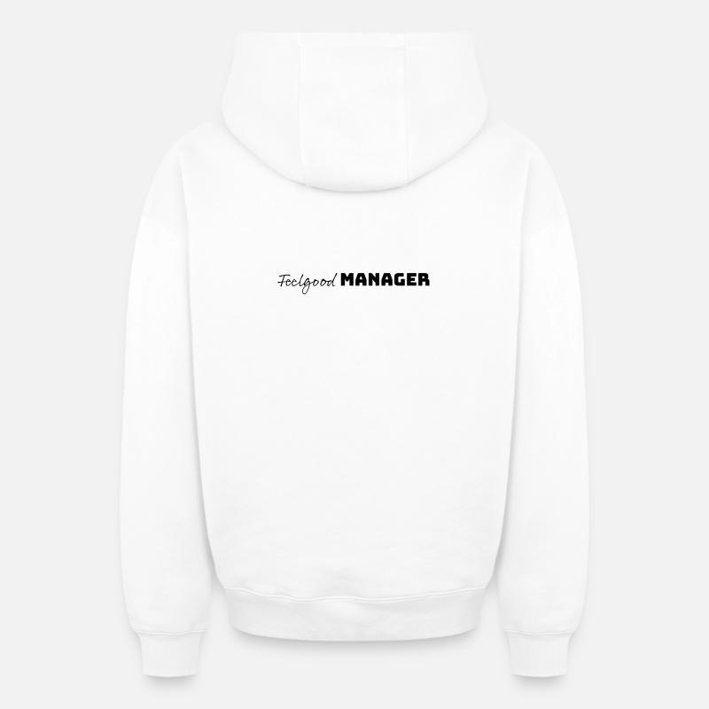 Design Feelgood Manager noir - Sweat à capuche unisexe zippé oversize épais SPREAD - blanc