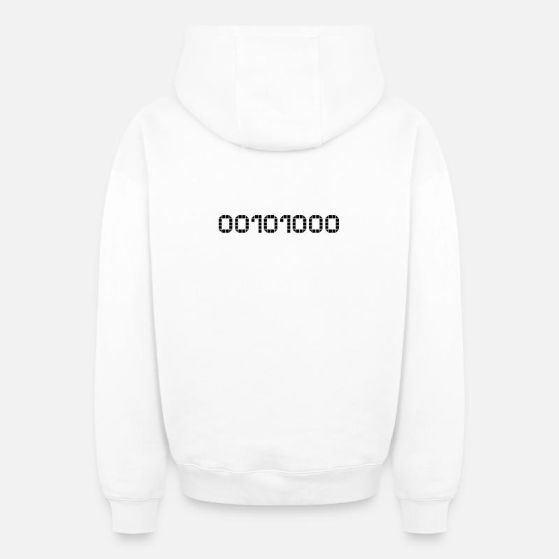 Binary notation - 40 - Oversized Heavyweight Unisex Zip Hoodie - white