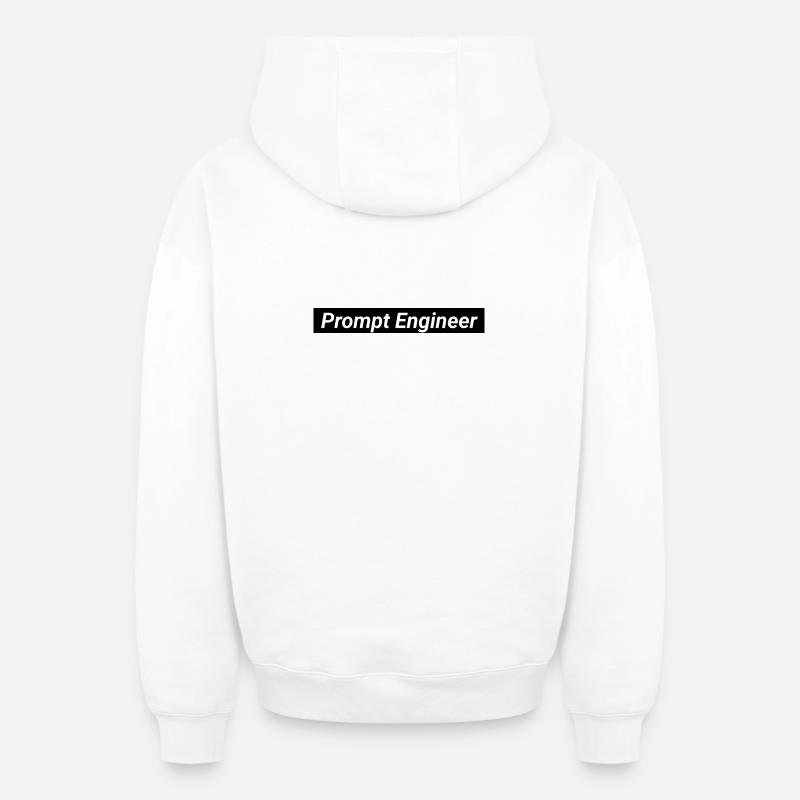 Prompt Engineer Artificial Intelligence - Oversized Heavyweight Unisex Zip Hoodie - white