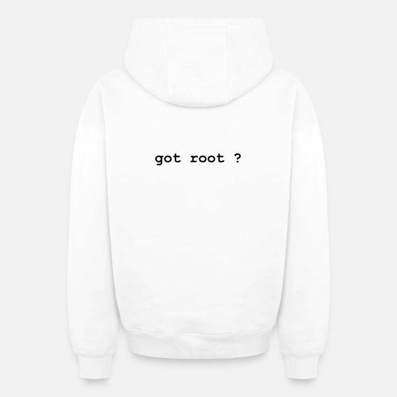Geek - GOOT ROOT ? - Sweat à capuche unisexe zippé oversize épais SPREAD - blanc