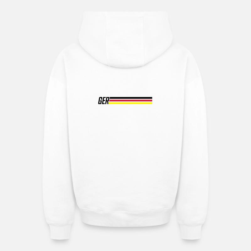 germany team deutschland - Sweat à capuche unisexe zippé oversize épais SPREAD - blanc