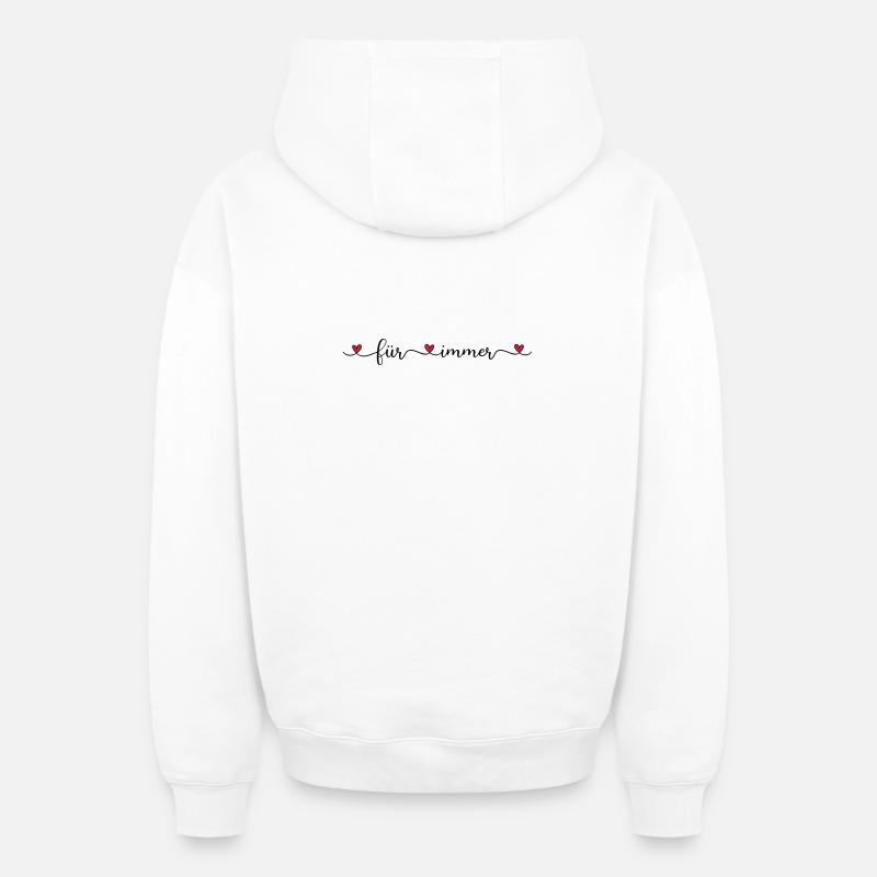 für immer - Oversized Heavyweight Unisex Zip Hoodie - Weiß