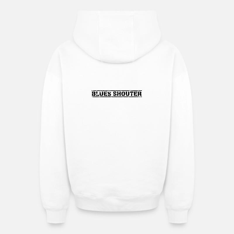 Blues Shouter - Oversized Heavyweight Unisex Zip Hoodie - Weiß